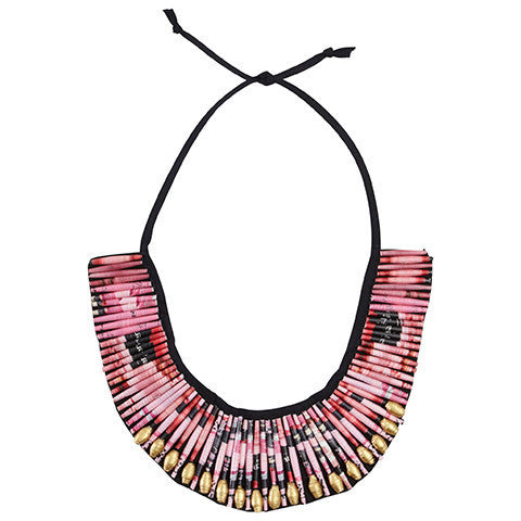 Pink Beaded Necklace - Swaziland